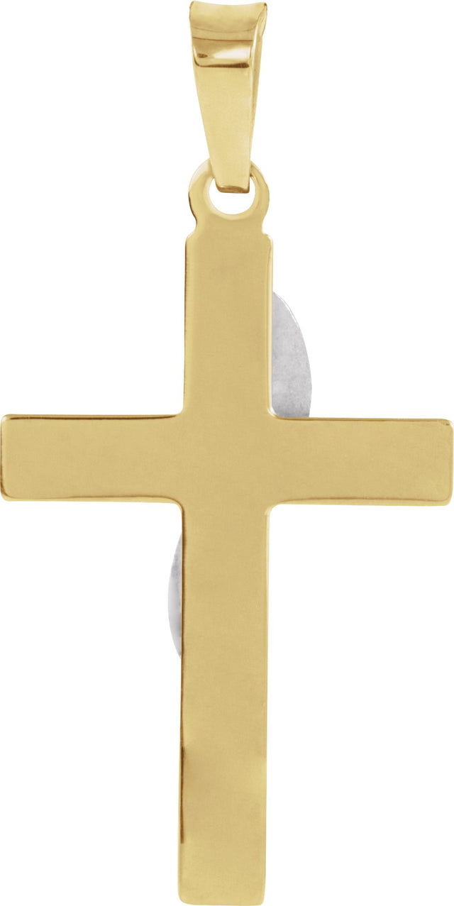 14K Gold Hollow Cross Pendant II - view 3
