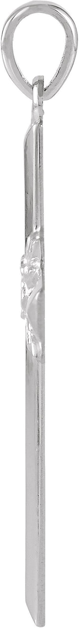 14K Gold Cross Pendant – 32.5x19.5mm - White Gold - view 2