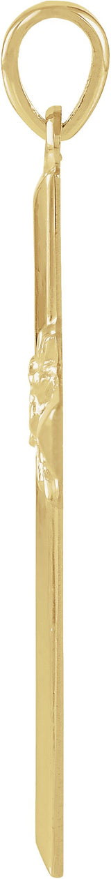 14K Gold Cross Pendant – 32.5x19.5mm - Yellow Gold - view 2