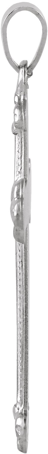 14K Gold Cross Pendant – 25x16mm - White Gold - view 2