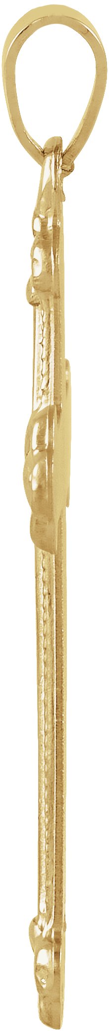 14K Gold Cross Pendant – 25x16mm - Yellow Gold - view 2