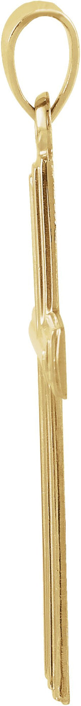 14K Gold Cross Pendant – 24x14mm - Yellow Gold - view 2