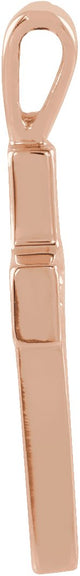 14K Gold Cross Pendant – 13.5x9.5mm - Rose Gold - view 2