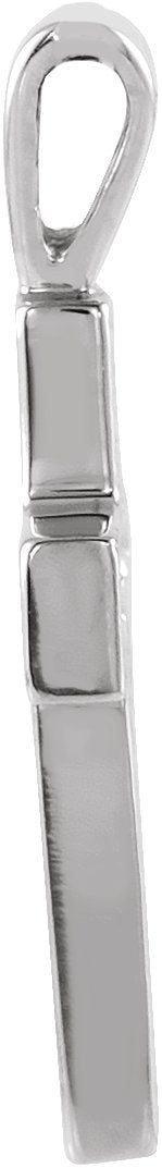 14K Gold Cross Pendant – 13.5x9.5mm - White Gold - view 2
