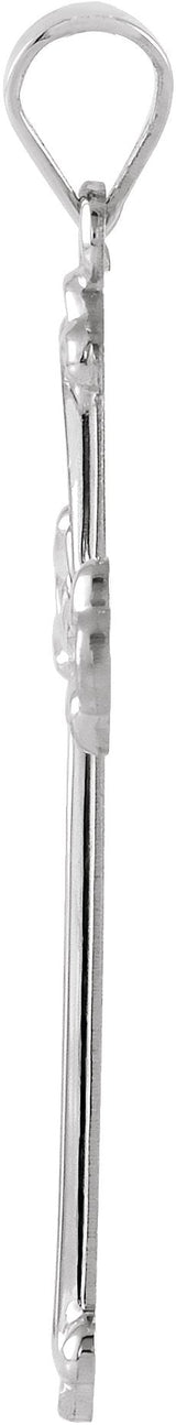 14K Gold Cross Pendant – 27.5x16mm - White Gold - view 2