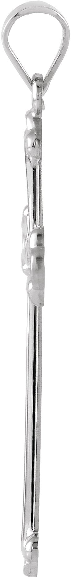 14K Gold Cross Pendant – 27.5x16mm - White Gold - view 2