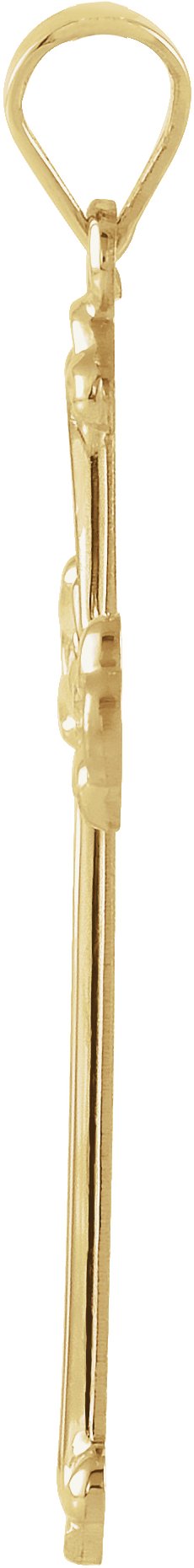 14K Gold Cross Pendant – 27.5x16mm - Yellow Gold - view 2
