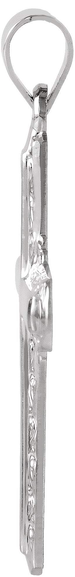14K Gold Cross Pendant VII - White Gold - view 2