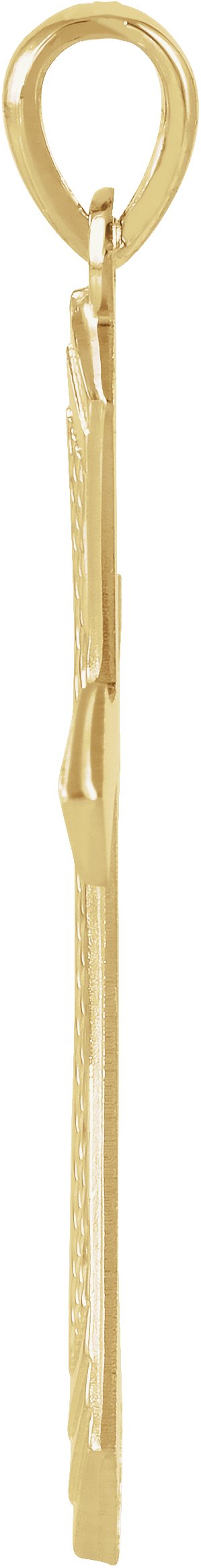 14K Gold Cross Pendant – 36.7x21mm - Yellow Gold - view 2