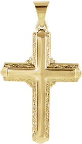 14K Gold Cross Pendant VII - Yellow Gold