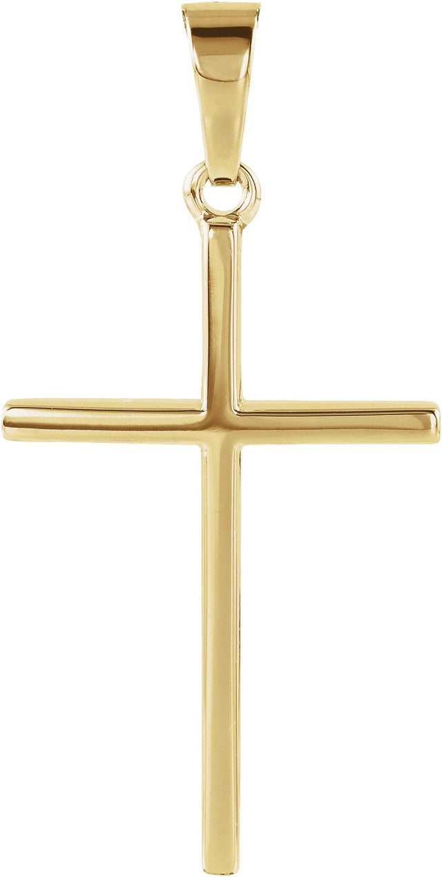 14K Gold Cross Pendant – 22.7x15mm