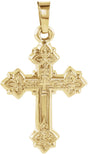 14K Gold Hollow Cross Pendant – 20x16mm