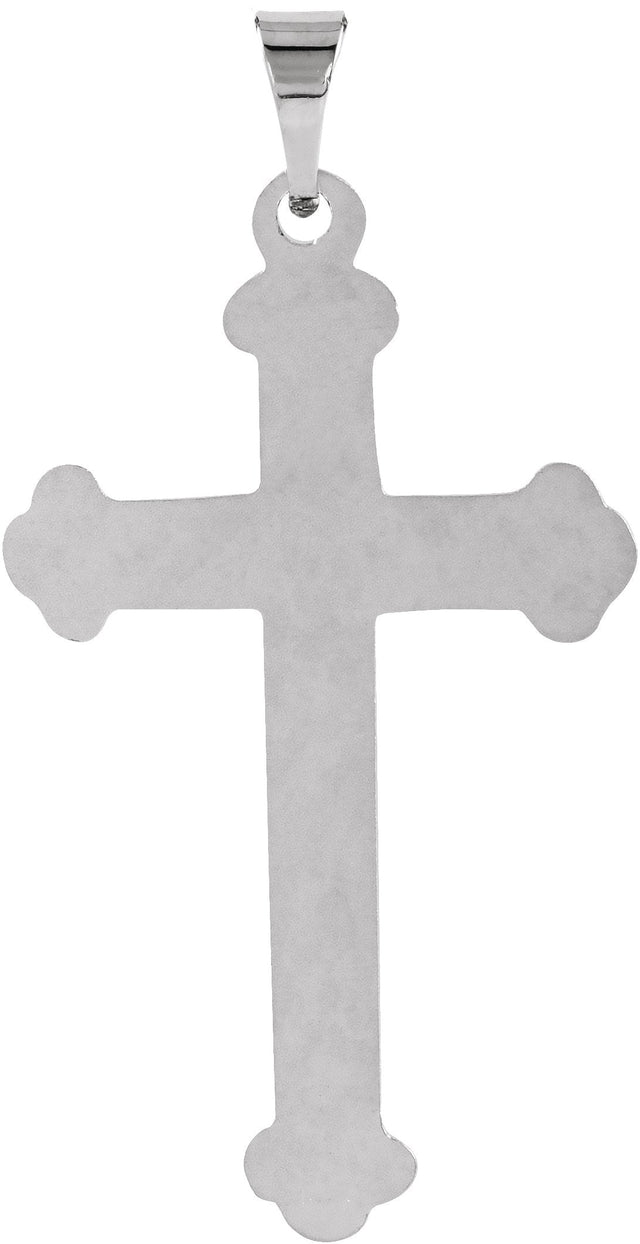 14K Gold Cross Pendant – 25x16mm - White Gold - view 3