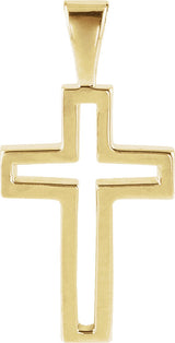 18K Gold Cross Pendant – 13.5x9.5mm