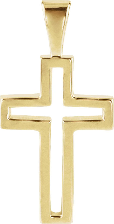 18K Gold Cross Pendant – 13.5x9.5mm