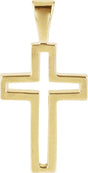 18K Gold Cross Pendant – 13.5x9.5mm
