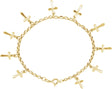 14K Gold Cross Charm Bracelet