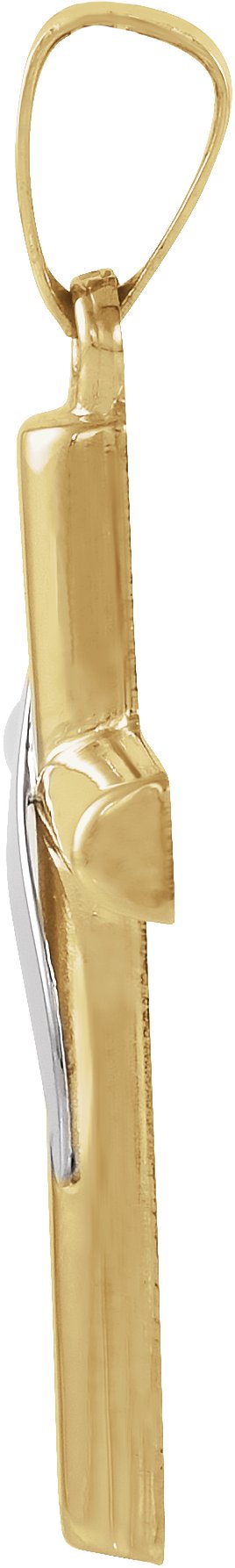 14K Gold Hollow Cross Pendant II - view 2
