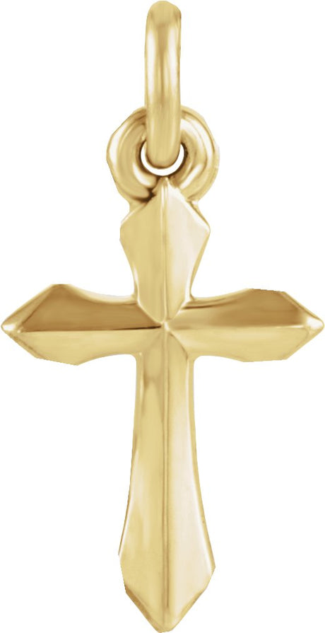 14K Gold Cross Necklace or Pendant – 10x6mm - Yellow Gold