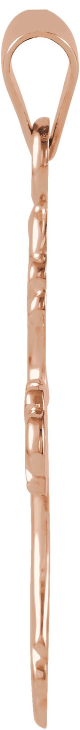 14K Gold Cross Pendant – 19.5x15mm - Rose Gold - view 2