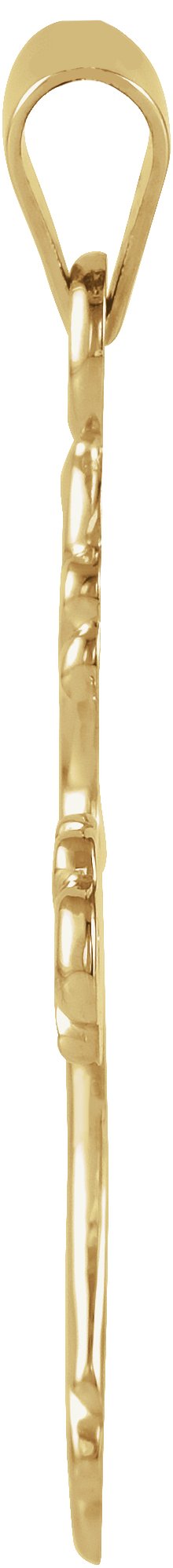 14K Gold Cross Pendant – 19.5x15mm - Yellow Gold - view 2