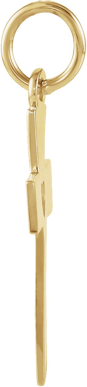 14K Gold Youth Pierced Heart Cross Necklace or Pendant - view 2