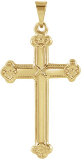 14K Gold Cross Pendant – 25x16mm - Yellow Gold