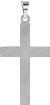 14K Gold Cross Pendant – 24x14mm - White Gold - view 3
