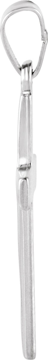 14K Gold Cross Pendant – 21x14mm - White Gold - view 2