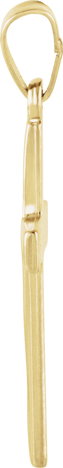 14K Gold Cross Pendant – 21x14mm - Yellow Gold - view 2