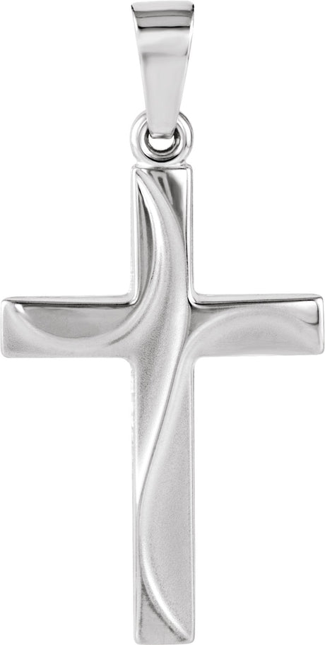 14K Gold Cross Pendant – 21x14mm - White Gold