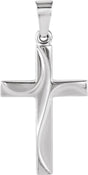 14K Gold Cross Pendant – 21x14mm - White Gold