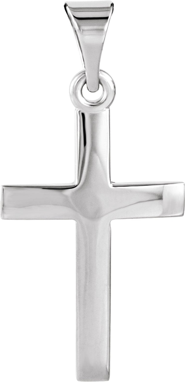 14K Gold Cross Necklace or Pendant – 15.23x7.38mm - White Gold