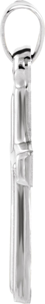 14K Gold Cross Pendant – 17x12mm - White Gold - view 2