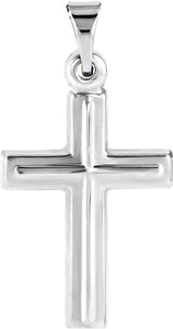 14K Gold Cross Pendant – 17x12mm - White Gold