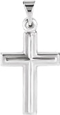 14K Gold Cross Pendant – 17x12mm - White Gold