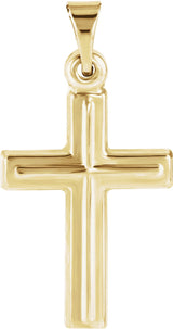 14K Gold Cross Pendant – 17x12mm - Yellow Gold