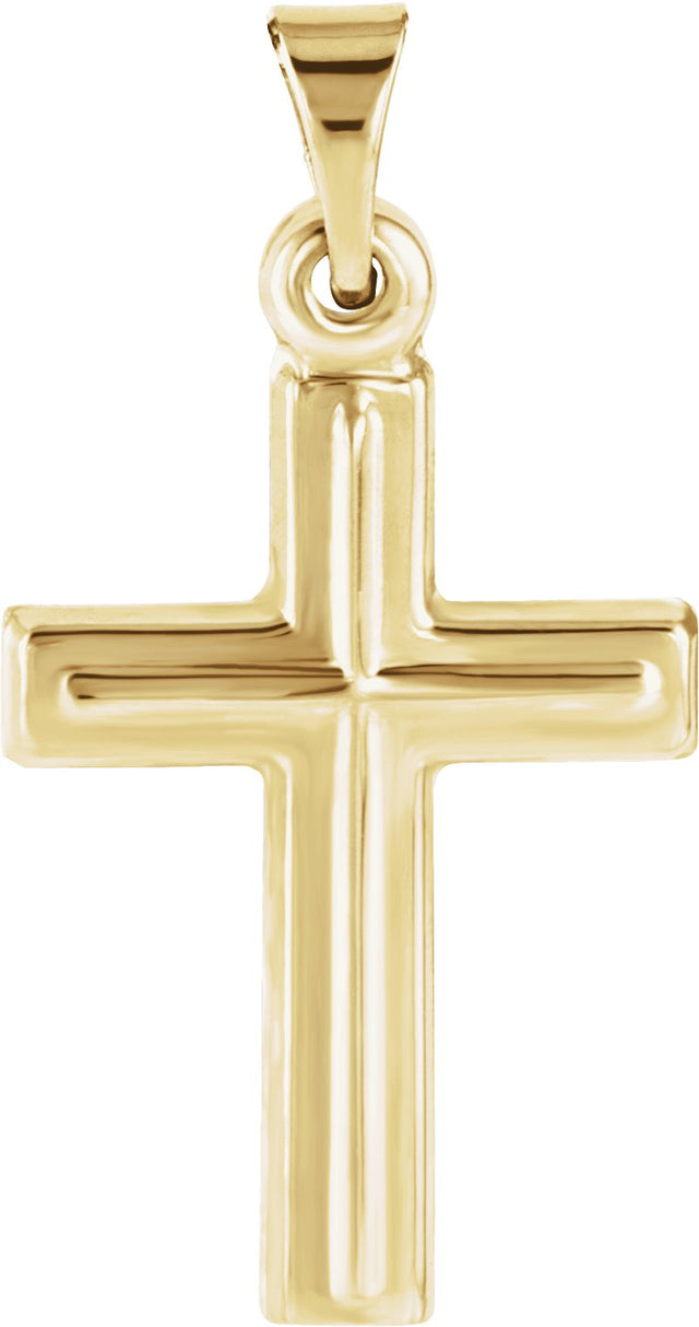 14K Gold Cross Pendant – 17x12mm - Yellow Gold