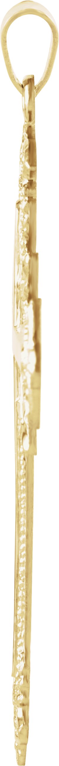 14K Gold Cross Pendant – 47x31mm - view 2