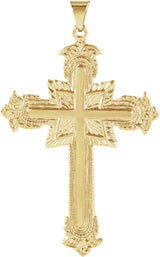14K Gold Cross Pendant – 47x31mm