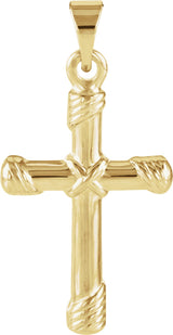 14K Gold Cross Pendant – 18x12mm