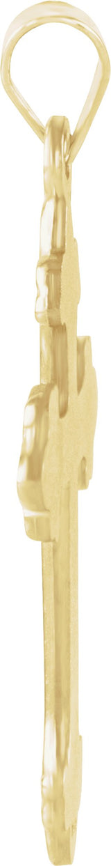 14K Gold Cross Pendant – 27.5x17.5mm - Yellow Gold - view 2