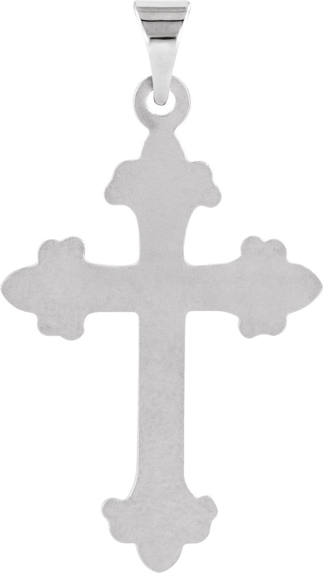 14K Gold Cross Pendant – 27.5x17.5mm - White Gold - view 3