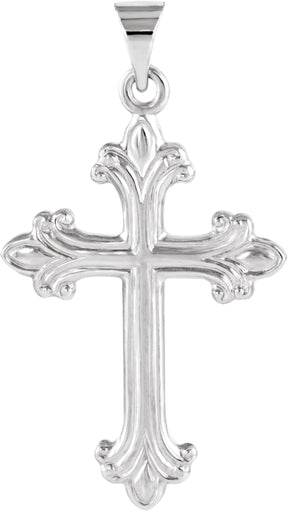 14K Gold Cross Pendant – 27.5x17.5mm - White Gold