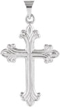 14K Gold Cross Pendant – 27.5x17.5mm - White Gold