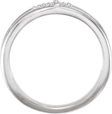Platinum Round Natural Diamond Negative Space Cross Ring - view 4
