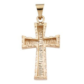 18K Gold Cross Pendant – 23x16mm