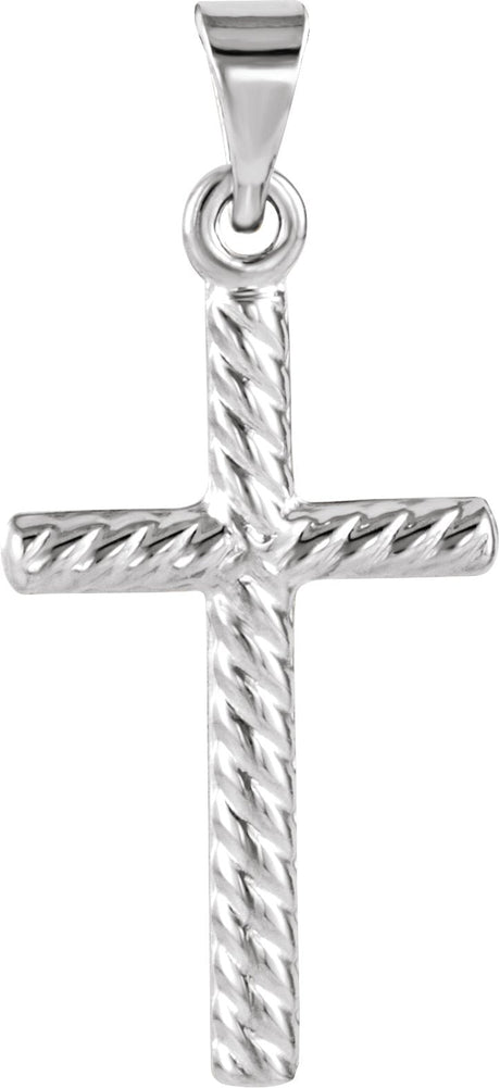 14K Gold Cross Necklace or Pendant – 17.5x11mm - White Gold