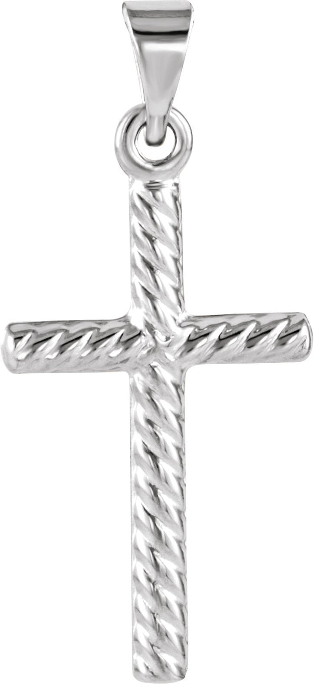 14K Gold Cross Necklace or Pendant – 17.5x11mm - White Gold