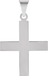14K Gold Greek Cross Pendant - White Gold